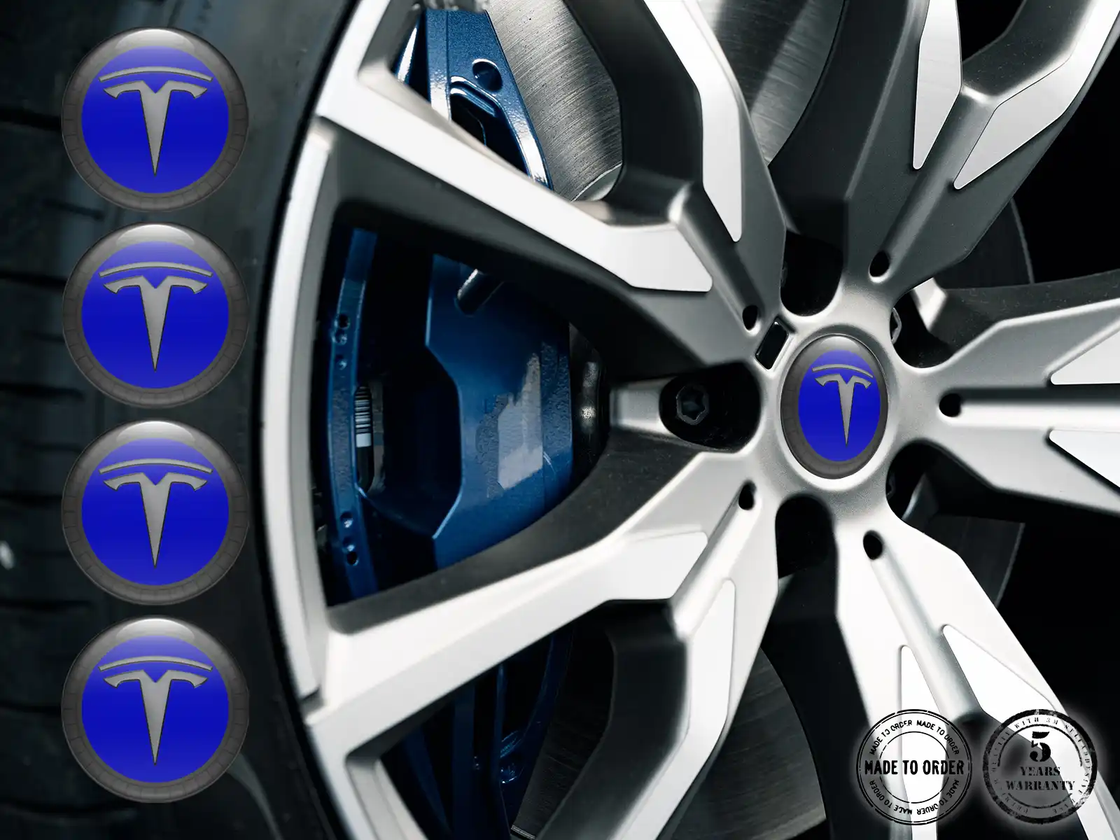Tesla Calcomanía de Rueda Edición de Cúpula Premium